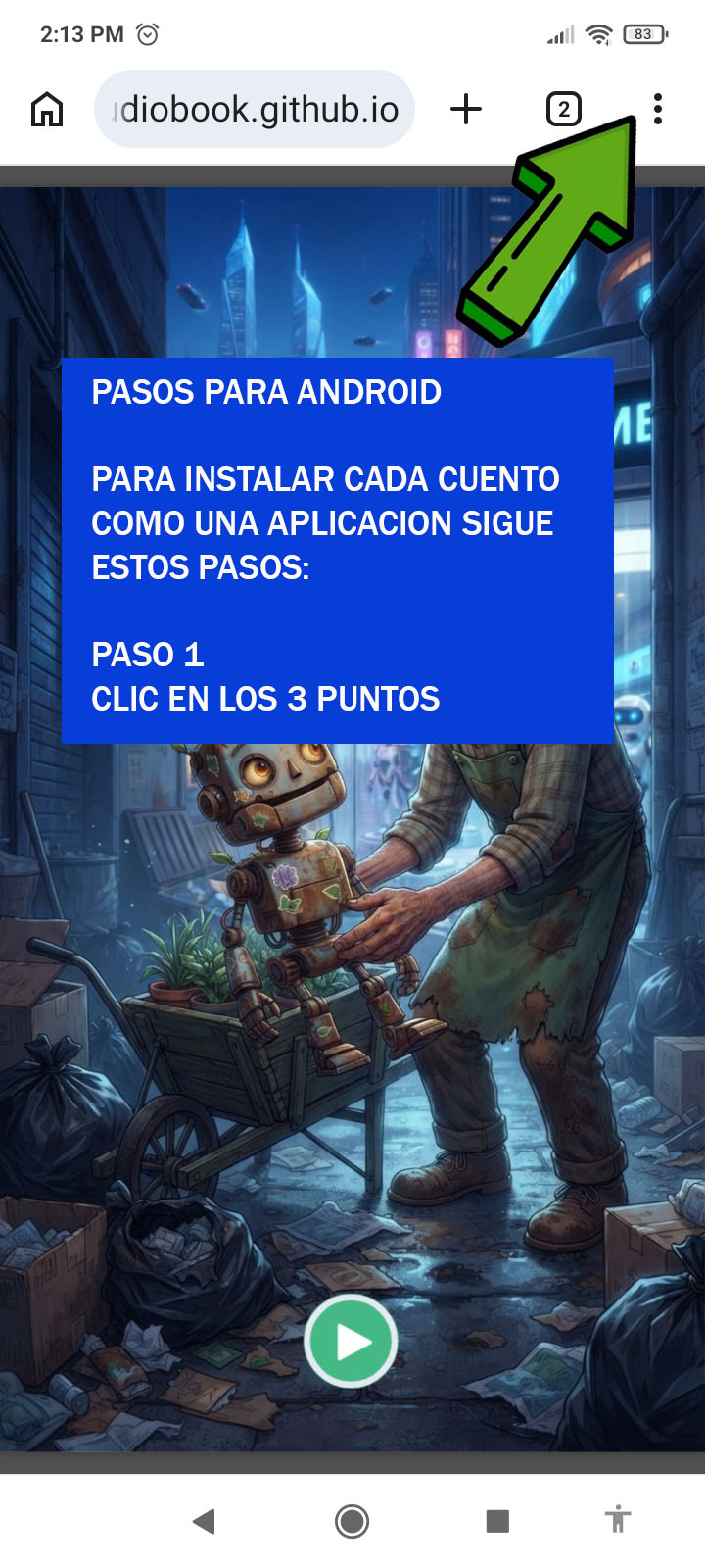 Paso 1 para instalar en Android
